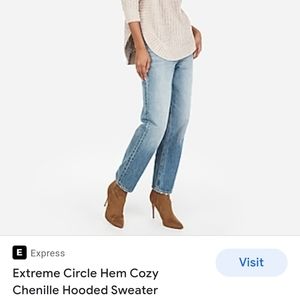 Express Chenille Extreme Circle Hem Tunic Hoodie xxs